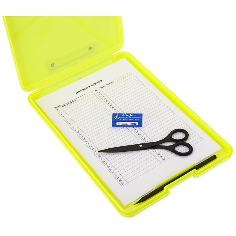 Läufer Porte-bloc Safety, avec compartiment de rangement, A4, orange